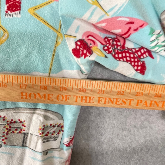 Nick & Nora Flamingo Holiday Pajama Set | Size M | Pink Blue Retro Loungewear - Picture 7 of 8